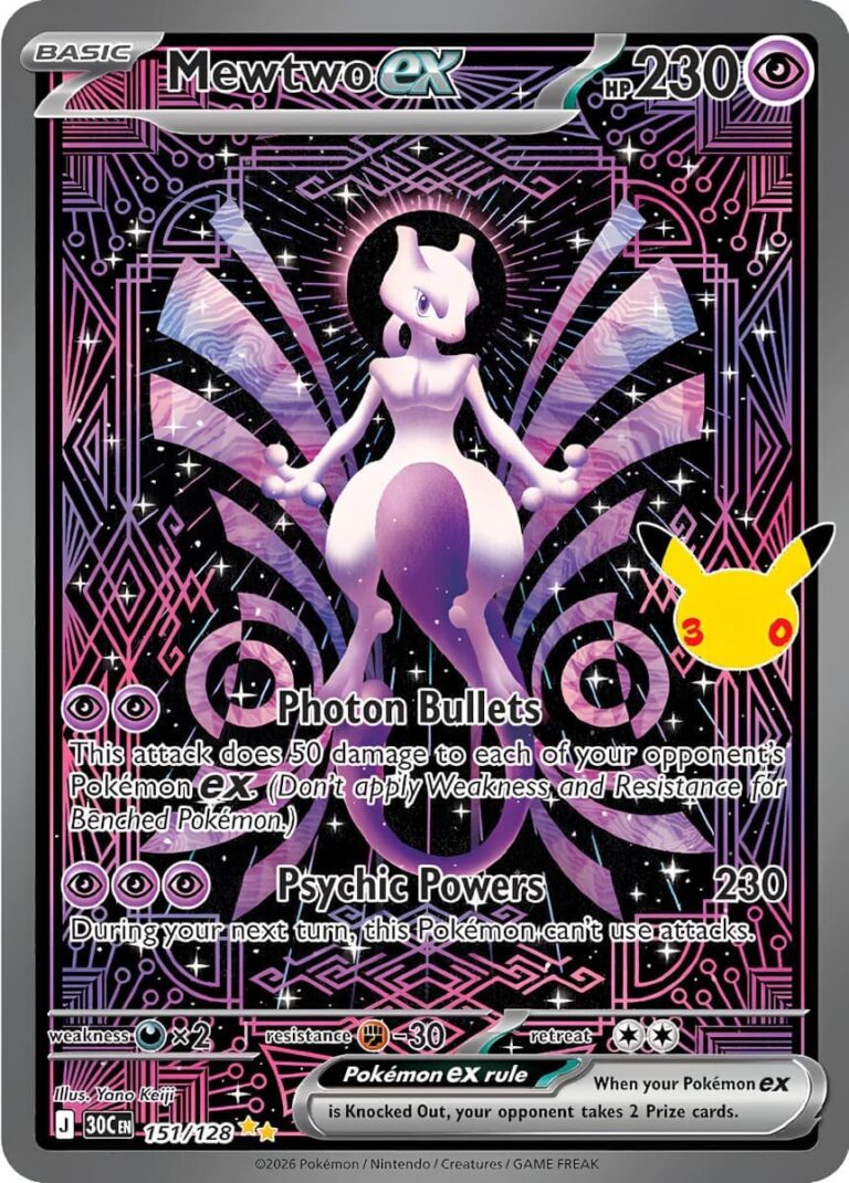 Mewtwo-Mewtu-ex-151-128-30C-30-Jahre-30th-Celebration-Special-Illustration-Rare-Pokémon-Karte-Englisch-neu