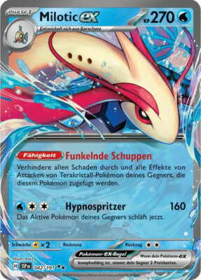 Milotic-ex-042-191-SSP-DE-Karmesin-Purpur-Stürmische-Funken-Pokémon-Karte-Deutsch
