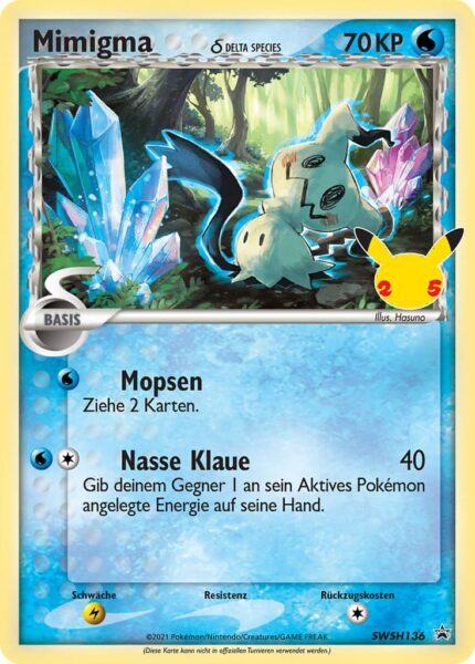 Mimigma-Delta-Species-SWSH-136-Pokémon-Promo-Karte-Celebrations-TCG-Sammelkartenspiel