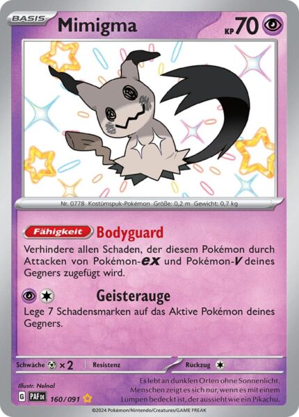 Mimigma_160-091_Shiny-Schillernd_Paldeas-Schicksale_Pokémon-Karte_Deutsch