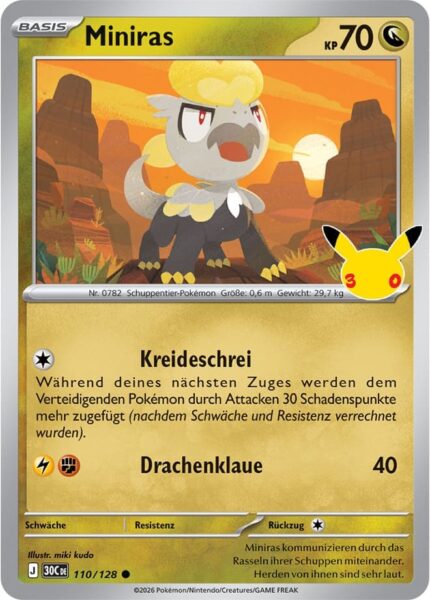 Miniras-110-128-30C-30-Jahre-Jubiläum-30th-Celebration-Pokémon-Karte-Deutsch