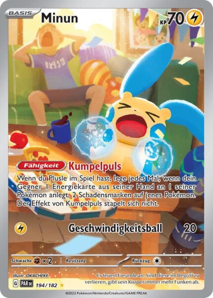 Minun-194-182-Karmesin-Purpur-Paradoxrift-Illustration-Rare-Pokémon-Karte