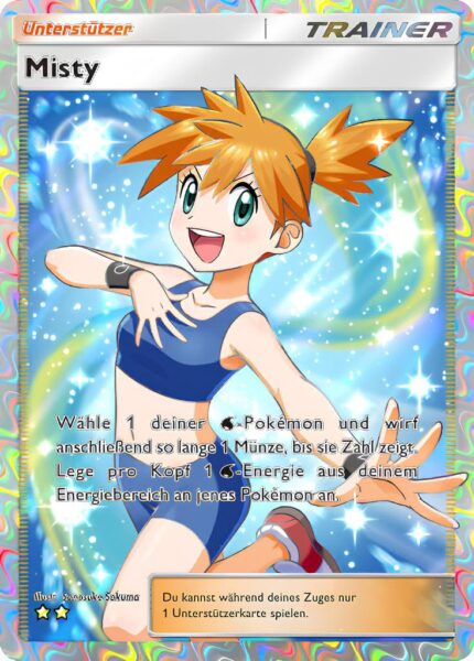 Misty-Full-Art-Illustration-Rare-Pokémon-TCG-Sammelkartenspiel-Pocket-Unschlagbare-Gene-Digitale-Karte-2024