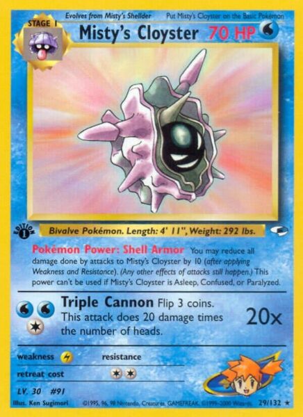 Mistys-Cloyster-29-132-Gym-Heroes-Pokémon-Karte-Englisch-TCG-Sammelkartenspiel-2000