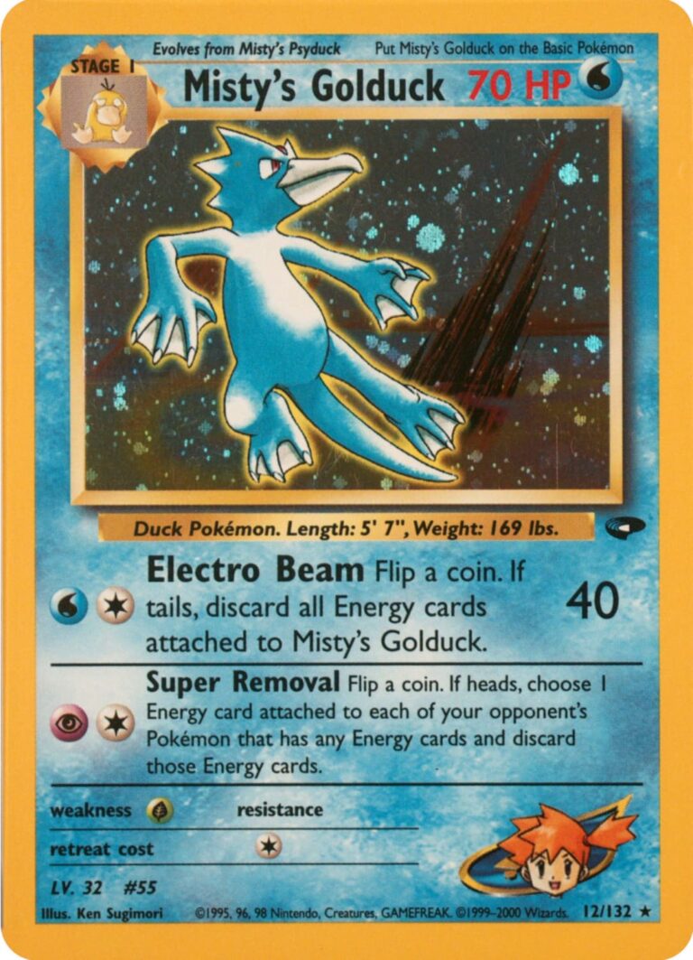 Mistys-Golduck-12-132-Gym-Challenge-First-Edition-Holo-Pokémon-Karte-Englisch-TCG-2000