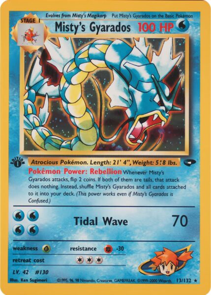 Mistys-Gyarados-13-132-Gym-Challenge-First-Edition-Holo-Pokémon-Karte-Englisch-TCG-2000
