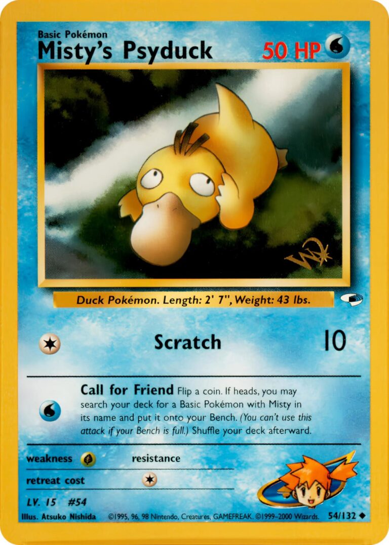 Mistys-Psyduck-Enton-54-132-Gym-Challenge-W-Stamp-Promo-Pokémon-Karte
