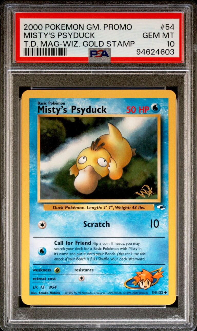 Mistys-Psyduck-Enton-54-132-Gym-Challenge-Winner-Stamp-Promo-Pokémon-Karte-PSA-10