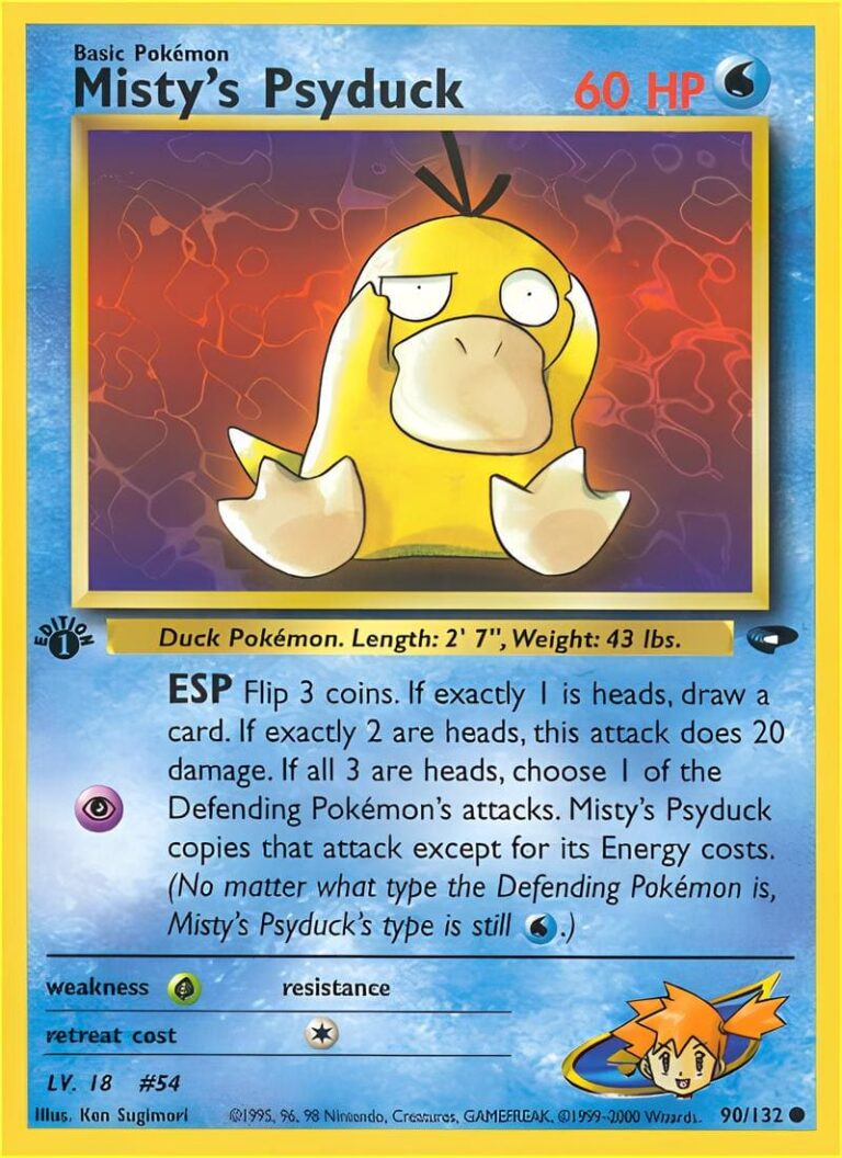 Mistys-Psyduck-Enton-90-132-Gym-Challenge-Pokémon-Karte-Englisch