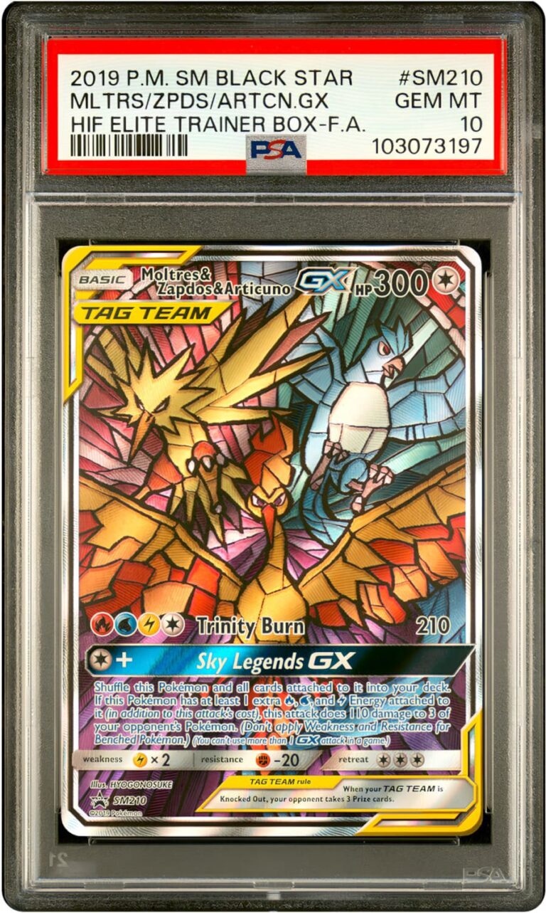 Moltres-Zapdos-Articuno-SM210-Black-Star-Promo-Pokémon-Karte-Hidden-Fates-PSA-10