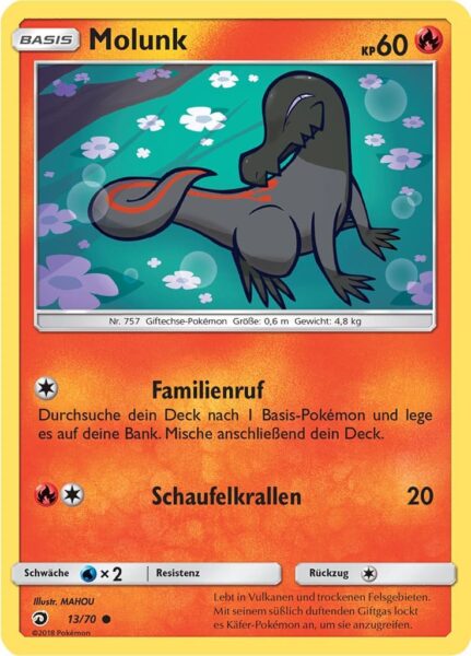 Molunk-13-70-Majestät-der-Drachen-Pokémon-Karte-Deutsch-TCG-Sammelkartenspiel