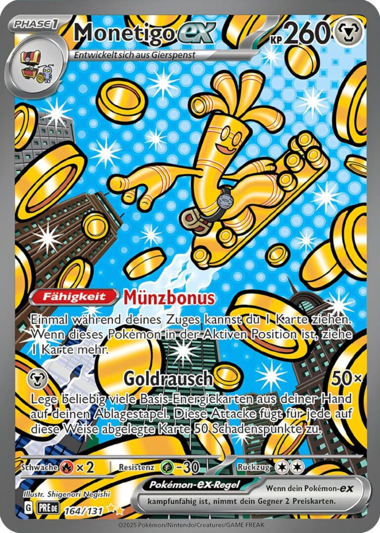 Monetigo-ex-164-131-Prismatische-Entwicklungen-Special-Illustration-Rare-Pokémon-Karte-Deutsch-TCG