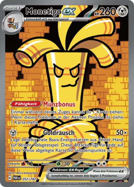 Monetigo-ex_Paradoxrift_252-182_Special-Illustration-Rare-Pokémon-Karte_Deutsch-Paradox-Rift