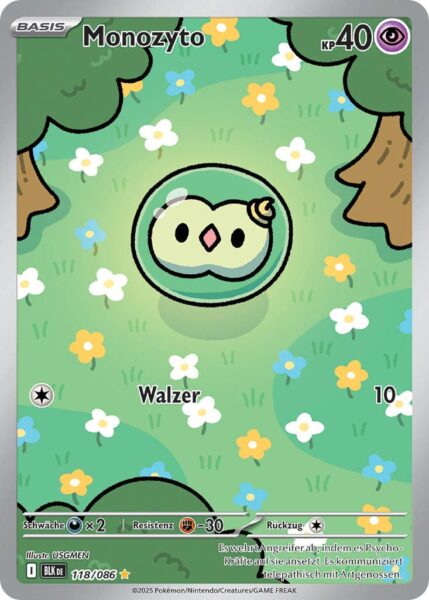 Monozyto-118-086-BLK-DE-Schwarze-Blitze-Illustration-Rare-Pokémon-Karte-Karmesin-Purpur-Deutsch