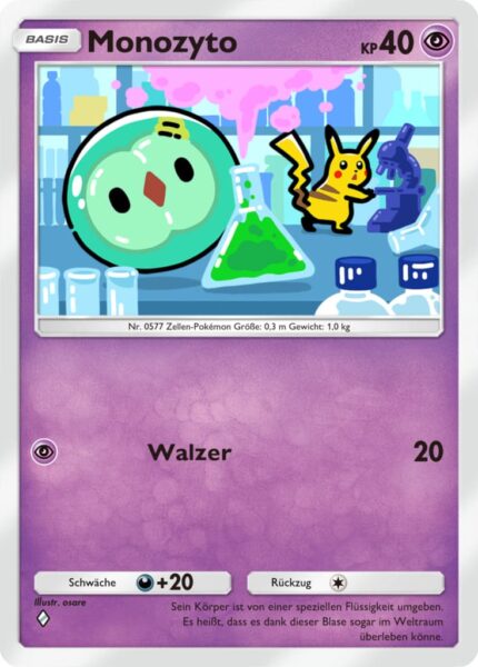 Monozyto-B1a-Feuerrote-Flammen-Pokémon-Karte-Deutsch