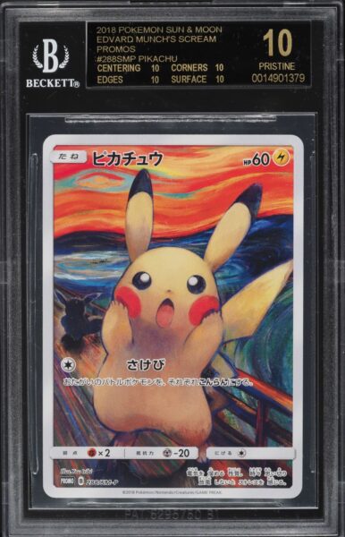 Munch-Scream-Pikachu-288-SM-P-Promo-Pokémon-Becket-BGS-10-Black-Label