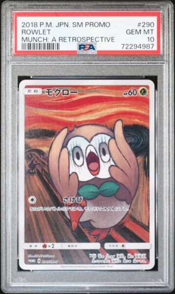 Munch-Scream-Rowlet-290-SM-P-Promo-Pokémon-Karte-PSA-10