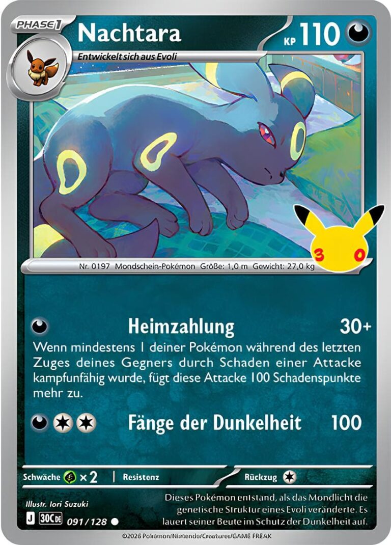 Nachtara-091-128-30C-30-Jahre-Jubiläum-30th-Celebration-Set-Erweiterung-Pokémon-Karte-Deutsch