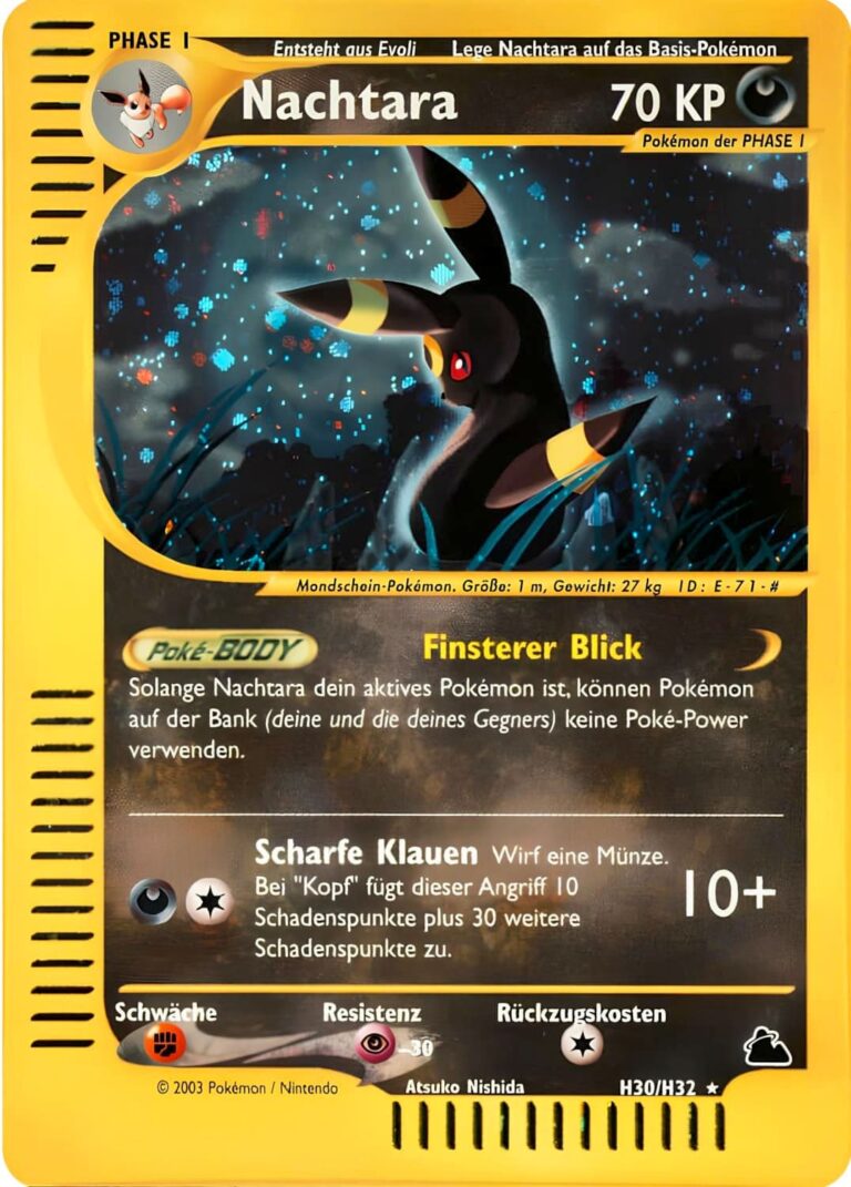 Nachtara-H30-H32-Skyridge-Holo-Pokémon-Karte-Deutsch-TCG-2003-Sammelkartenspiel-1