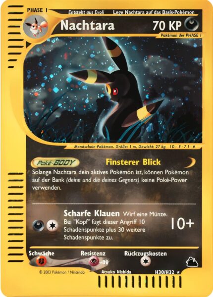 Nachtara-H30-H32-Skyridge-Holo-Pokémon-Karte-Deutsch-TCG-2003-Sammelkartenspiel