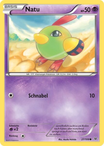 Natu-27-108-XY-Drachenleuchten-Pokémon-Karte-Deutsch-TCG-Sammelkartenspiel