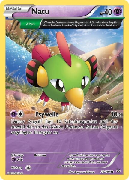 Natu-28-108-XY-Drachenleuchten-Pokémon-Karte-Deutsch-TCG-Sammelkartenspiel