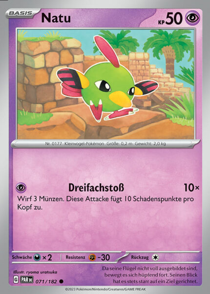 Natu_PAR-DE-071-182_Paradox-Rift-Paradoxrift_Pokémon-Karte_Deutsch