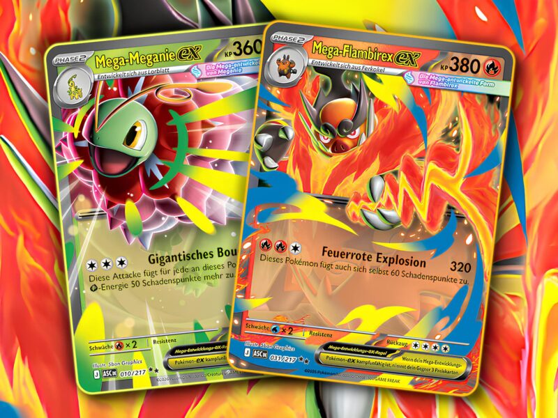 Neue-Mega-Pokémon-ex-Karten-Meganie-Flambirex-Impergator-ex-Erhabene-Helden-2026-TCG-Sammelkartenspiel