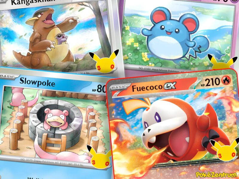 Neue-Pokemon-Karten-Krokel-ex-Flegmon-Marill-Kangama-30-Jahre-enthüllt-Jubiläum-30th-Celebration-Sammelkartenspiel-TCG