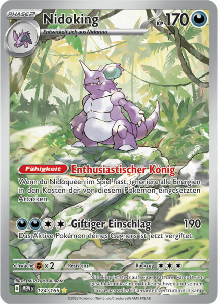 Nidoking-174-165-Pokémon-Karmesin-Purpur-151-MEW-DE-Illustration-Rare-Full-Art-Pokémon-Karte-Karten-Deutsch