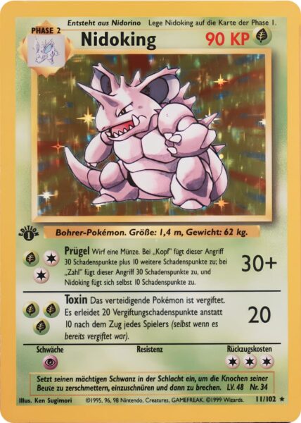 Nidoking_Base-Basis-Set_1st-Edition_11-102_Pokemon-Karte_TCG