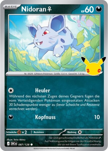 Nidoran-087-128-30C-30-Jahre-Jubiläum-30th-Celebration-Pokémon-Karte-Deutsch