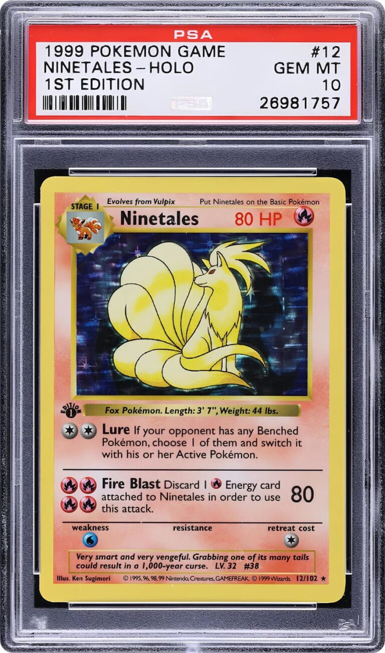 Ninetales-Vulnona-12-102-Base-Set-1st-Edition-Pokémon-Karte-Englisch-PSA-10