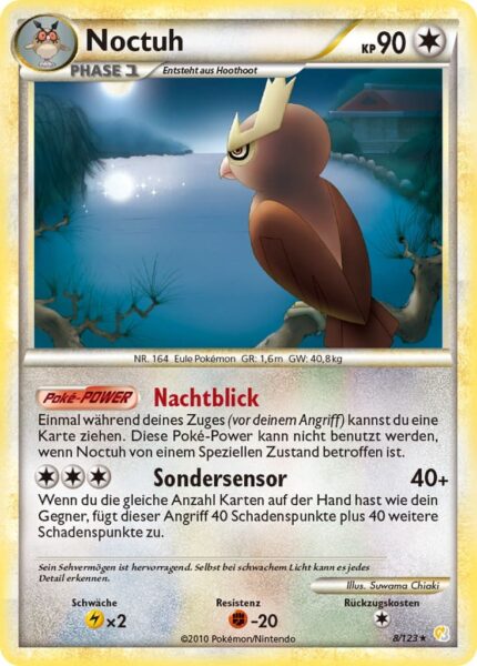 Noctuh-8-123-Heartgold-Soulsilver-Pokémon-Karte-Deutsch