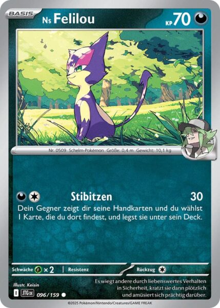 Ns-Felilou-JTG-DE-096-159-Karmesin-Purpur-Reisegefährten-Pokémon-Karte-Deutsch