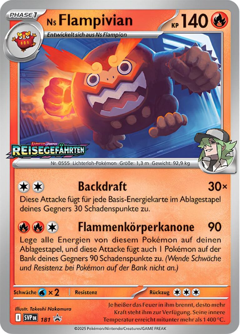 Ns-Flampivian-SVP-DE-181-Prerelease-Promo-Pokémon-Karte-Reisegefährten
