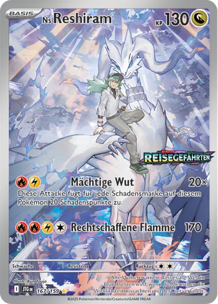 Ns-Reshiram-JTG-DE-167-159-Reisegefährten-Illustration-Rare-Stamped-Promo-Box-Topper-Pokémon-Karte
