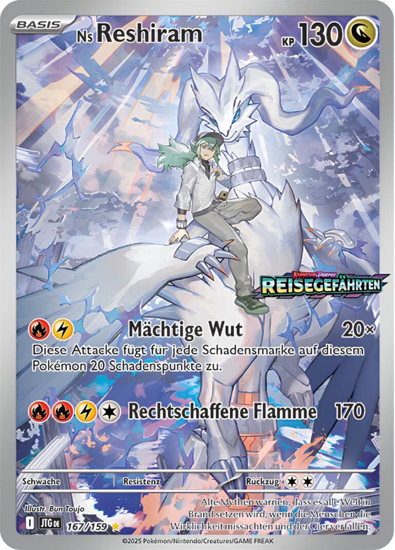 Ns-Reshiram-JTG-DE-167-159-Reisegefährten-Illustration-Rare-Stamped-Promo-Box-Topper-Pokémon-Karte