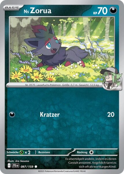 Ns-Zorua-JTG-DE-097-159-Karmesin-Purpur-Reisegefährten-Pokémon-Karte-Deutsch