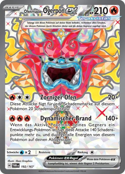 Ofenmaske-Ogerpon-ex_192-167_TWM-DE_Maskerade-im-Zwielicht_Secret-Rare_Full-Art_Pokémon-Karte_Deutsch