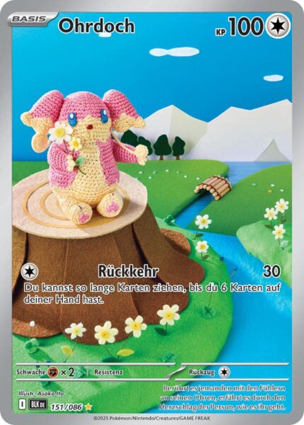 Ohrdoch-151-086-BLK-DE-Schwarze-Blitze-Illustration-Rare-Pokémon-Karte-Karmesin-Purpur-Deutsch