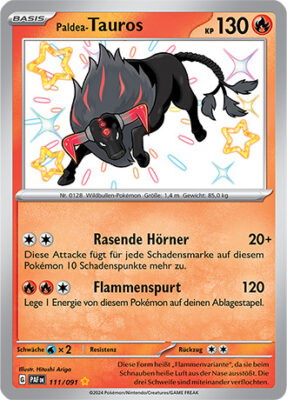 Paldea-Tauros_111-091_PAF-DE_Shiny_Schillernd_Paldeas-Schicksale_Pokémon-Karte_Deutsch