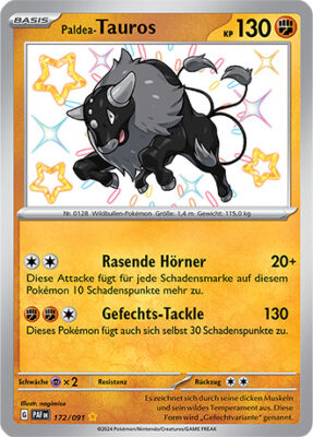 Paldea-Tauros_172-091_PAF-DE_Shiny_Schillernd_Paldeas-Schicksale_Pokémon-Karte_Deutsch