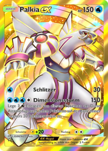Palkia-ex-206-207-Kollision-von-Raum-und-Zeit-Pokémon-TCG-Sammelkartenspiel-Pocket-Hyper-Rare-Karte-Gold