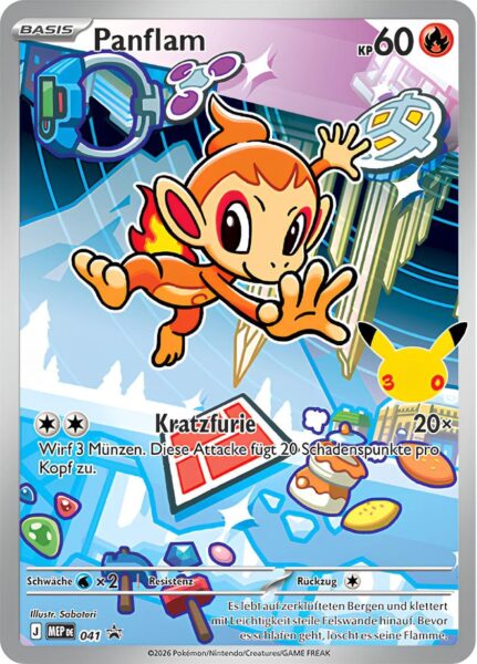 Panflam-MEP-041-Promo-Pokémon-Karte-30.-Jubiläum-30th-Anniversary-Erste-Partner-Kollektion