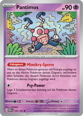 Pantimos-122-165-Pokémon-Karmesin-Purpur-151-MEW-DE-Pokémon-Karte-Karten-Deutsch