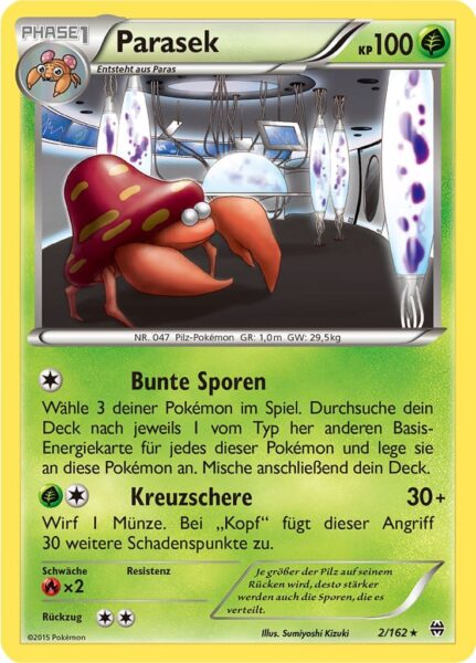 Parasek-2-162-XY-TURBOstart-Pokémon-Karte-Deutsch
