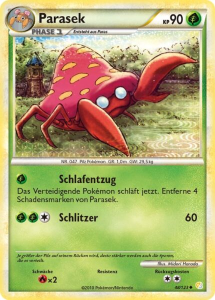 Parasek-48-123-Heartgold-Soulsilver-Pokémon-Karte-Deutsch