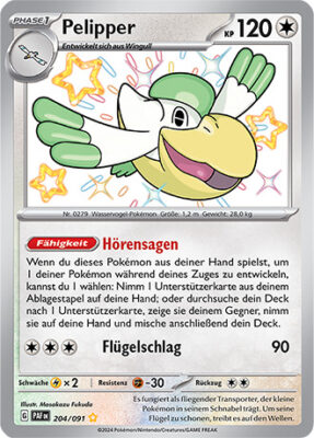 Pelipper_204-091_PAF-DE_Shiny_Schillernd_Paldeas-Schicksale_Pokémon-Karte_Deutsch