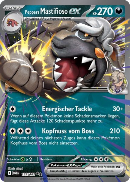 Peppers-Mastifioso-ex-139-182-Ewige-Rivalen-Pokémon-Karte-Karmesin-Purpur-Deutsch